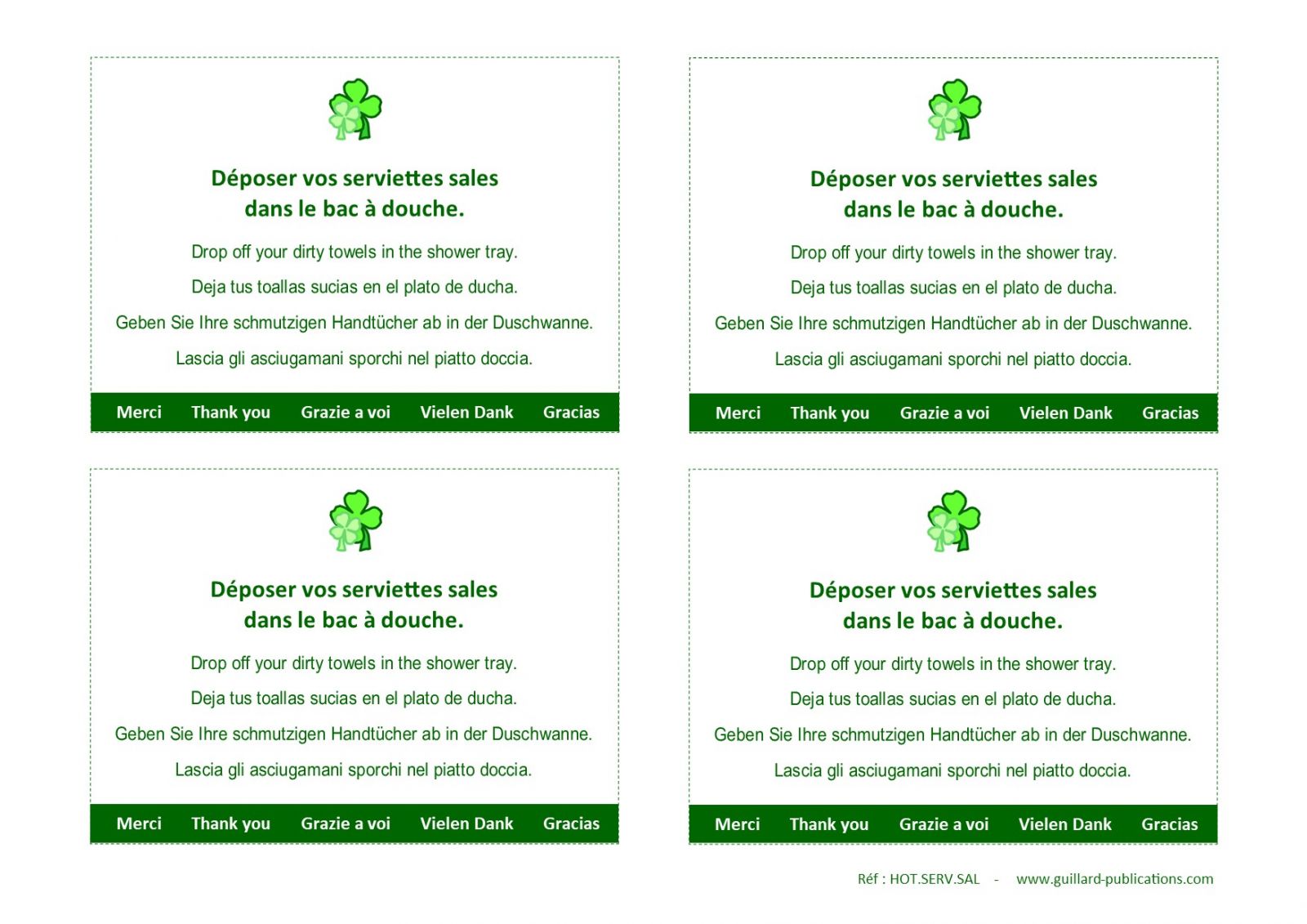 .HOTEL SERVIETTES SALES A LAVER HOT.SERV.SAL Vinyle (ac)